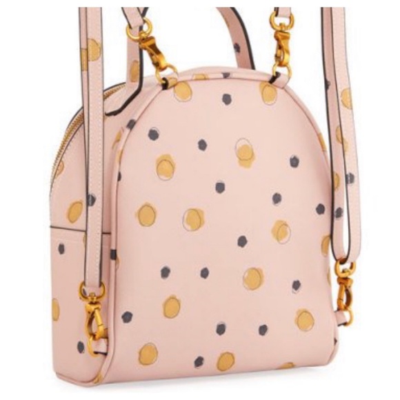 Saffiano faux leather blush dot backpack - Picture 2 of 3